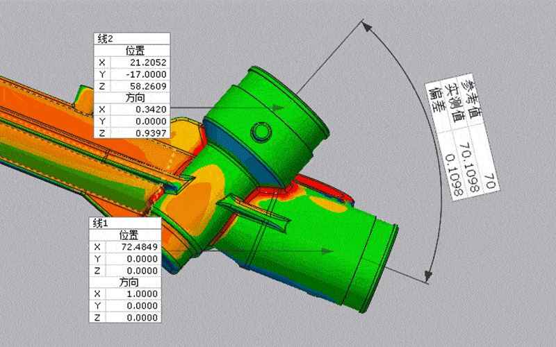 3D scan color map and deviations