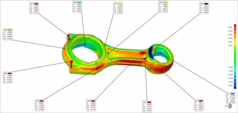 Contrast detection of casting rod and data mold