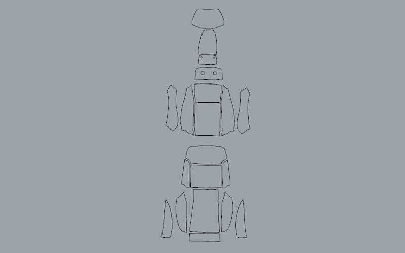 obtain a 2D outline of auto seat