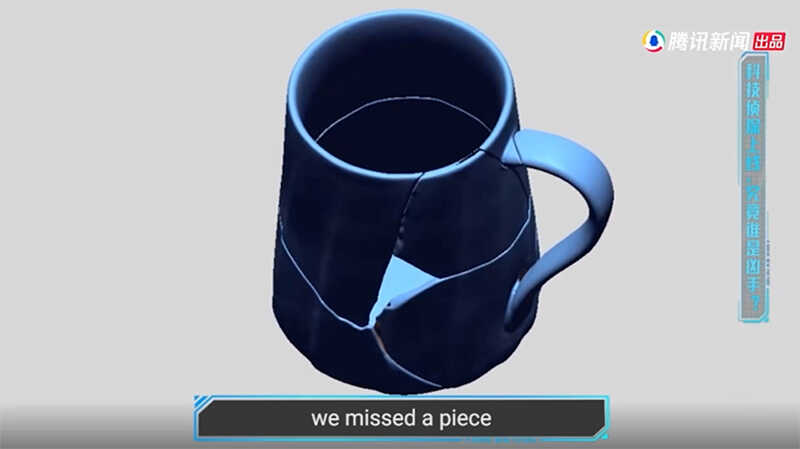shattered cup, evidence