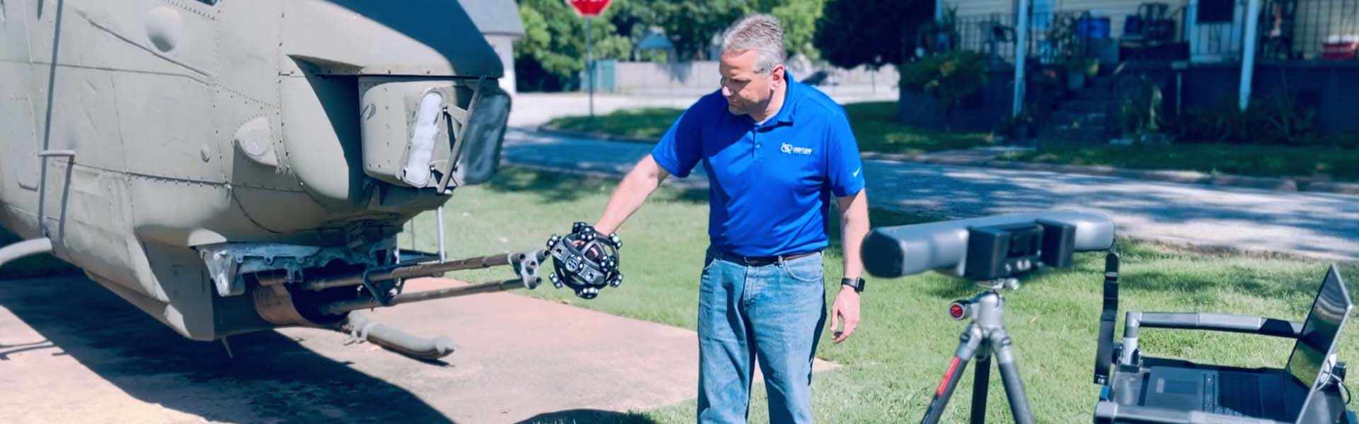 Digitalización de un helicóptero Cobra con Nimbletrack para desbloquear el potencial de escaneo 3D
